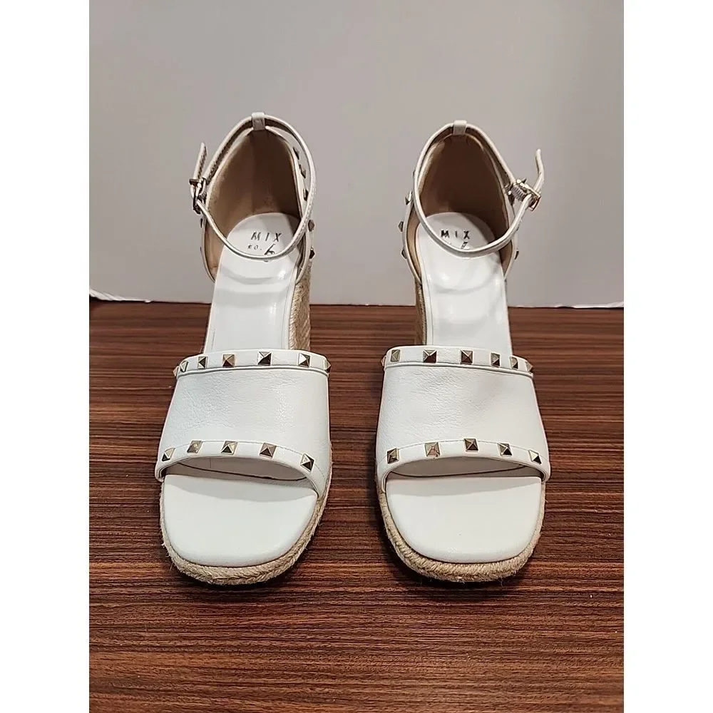 MIX NO‎ 6 Womens 11 DREAMM ESPADRILLE WEDGE SANDALS in WHITE